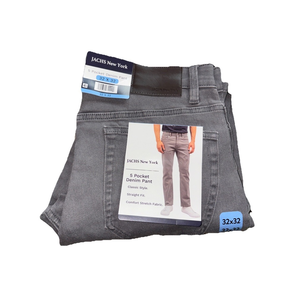 NWT Men's Grey JACHS NEW YORK‎ 5 Pocket Denim Pant Size 40x32